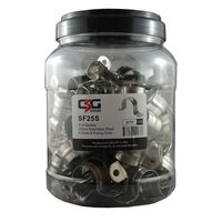 Stainless Steel Full Saddles 25mm – Jar of 100