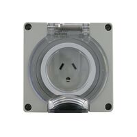 IP66 Socket Outlet 3 Pin Round Earth Pin 10A 250V AC
