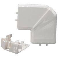 DLP PVC 50x80mm Trunking Flat Elbow White