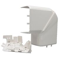 DLP PVC 50x80mm Trunking Flat Elbow White