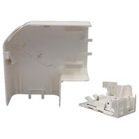 DLP PVC 50x80mm Trunking Flat Elbow White