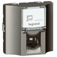 Arteor modular - RJ45 socket/mechanism UTP Cat5e rear pluggable 2 module magnesium