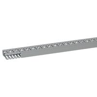 Transcab - Cable grey duct with cover - 2 metre length 25x60mm 2m 12.5mm finger DIN pitch with cover grey