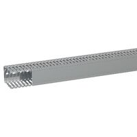 Transcab - Cable grey duct with cover - 2 metre length 60x80mm 2m 12.5mm finger DIN pitch with cover grey