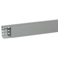 Transcab - Cable grey duct with cover - 2 metre length 100x60mm 2m 12.5mm finger DIN pitch with cover grey