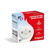 Legrand Battery Powered RF Wireless Photoelectric Surface Mount Smoke Alarm