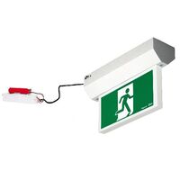 Securit Galaxy Remote Gear LED Surface Mount 4W Emergency Exit Sign - Single Sided Running Man STRAIGHT