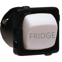 HPM 10A 1 & 2 Way Single Pole Single Throw FRIDGE Engraved Rocker Switch with Red Dot White