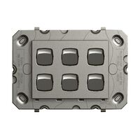 Arteor 770 series - Horizontal rocker switch - 6 gang 2 way 16A 240V a.c. magnesium