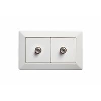 Como - Horizontal TV socket A/V socket 2 gang F type white