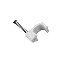HPM Flat Type Cable Clips 15mm White - 20 Pack