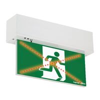 Dynamex LED Exit Sign - double sided running man straight with lithium battery