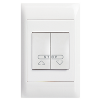 Excel Life - Common plate - Electronic device roller blinds control switches push button 1 gang via relay 6A 240V a.c. white