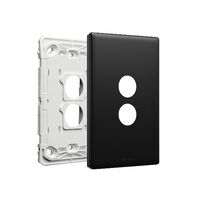 Excel Life EM Series Grid & Plate 2 Gang Matt Black