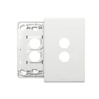 Excel Life EM Series Grid & Plate 2 Gang Matt White