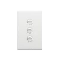 Excel Life 16AX 2 Way Single Pole Double Throw Vertical Rocker Switch 3 Gang Matt White