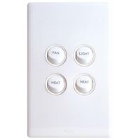 Excel Life 10A Instant Heat Controller Switch with Capacitor 4 Gang Gloss White