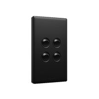 Excel Life 16A 2 Way Single Pole Double Throw Vertical Rocker Switch 4 Gang Matt Black