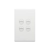 Excel Life 16A 2 Way Single Pole Double Throw Vertical Rocker Switch 4 Gang Matt White