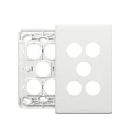 Excel Life EM Series Grid & Plate 5 Gang Matt White