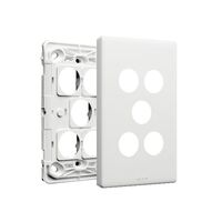 Excel Life EM Series Grid & Plate 5 Gang Matt White