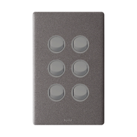 Excel Life 16A 2 Way Single Pole Double Throw Vertical Rocker Switch 6 Gang Urban Grey