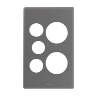 Excel Life Vertical Double Powerpoint Coverplate with Extra Function Hole Urban Grey