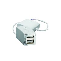 Excel Life - Dual USB charging mechanism for plasterboard or single brick installations 2 x 2.4A white