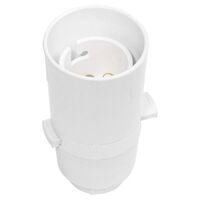 Lamp holder skirt double pole pushbar switch 10mm thread top entry - white