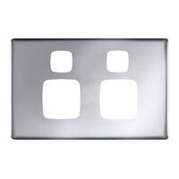 Linea - Powerpoint coverplate 2 gang matt silver