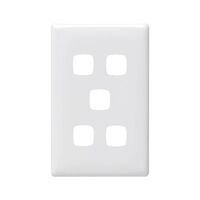 Linea - Grid & plate only 5 gang white