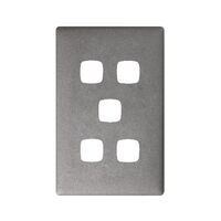 Linea - Coverplate 5 gang gun metal