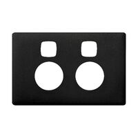 Linea Powerpoint coverplate 2 gang with extra safety asphalt
