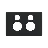 Linea Powerpoint coverplate 2 gang with extra safety black
