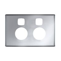 Linea Powerpoint coverplate 2 gang with extra safety matt silver