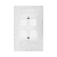 Architectural metal - Grid & stainless steel plate 4 gang white