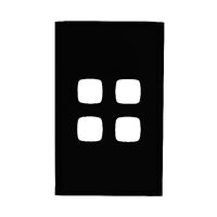 EXCEL - 4 Gang Switch Coverplate Only - Black