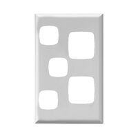 EXCEL - Double vertical powerpoint with extra function hole coverplate only - White
