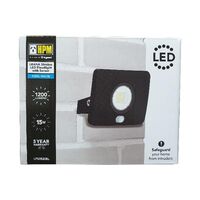 HPM Leana 15W 1200lm LED Cool White Slimline Floodlight with Sensor Black