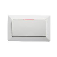 Como - Horizontal Single Pole Double Throw - rocker Switch large 1 gang 10A 240V a.c. with red line white