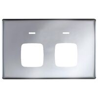 Linea - Powerpoint coverplate 2 gang autoswitch matt silver
