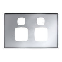 Linea - Powerpoint coverplate 2 gang matt silver