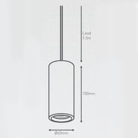 HPM Cylla 7W LED Warm White Cylinder Pendant Light Polished Silver