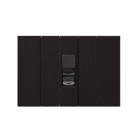 Bticino Living Now Cat6 Data Plate 1 Gang Black