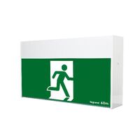 Large 60m LED Exit sign - single sided running man straight with lithium battery - Galaxy