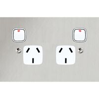 Architectural metal - Horizontal single powerpoint 1 gang 20A 240V a.c. white stainless steel plate