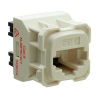 HPM Cat6 RJ45 Data Mechanism Socket White