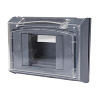 AQUA ARTEOR IP44 3 Module Shallow Mount Adaptor with Cover Cement Grey