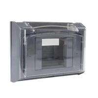 AQUA ARTEOR IP44 3 Module Shallow Mount Adaptor with Cover Cement Grey