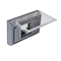 AQUA ARTEOR IP44 3 Module Shallow Mount Adaptor with Cover Cement Grey